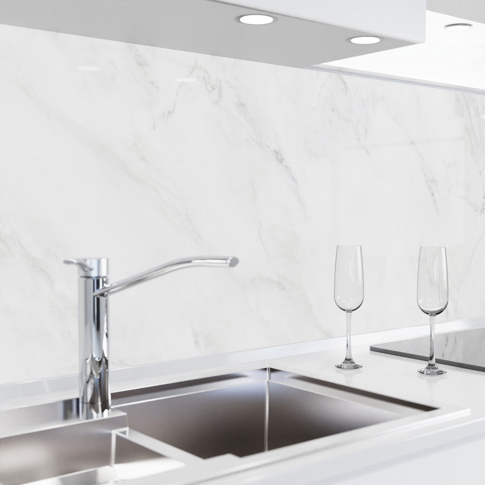 Küchenrückwand selbstklebend - Marmor weiß