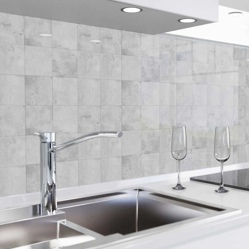 Küchenrückwand selbstklebend - Keramikfliesen grau