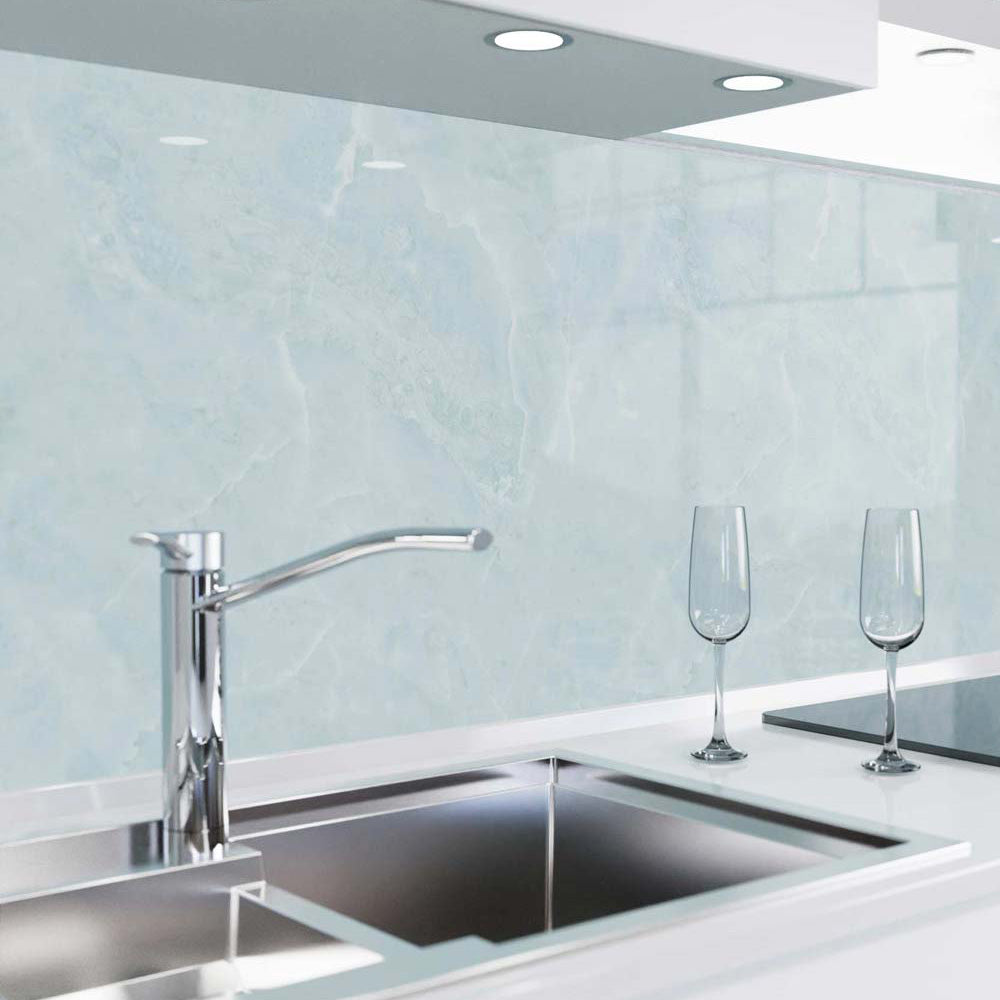 Küchenrückwand selbstklebend - Marmor blau