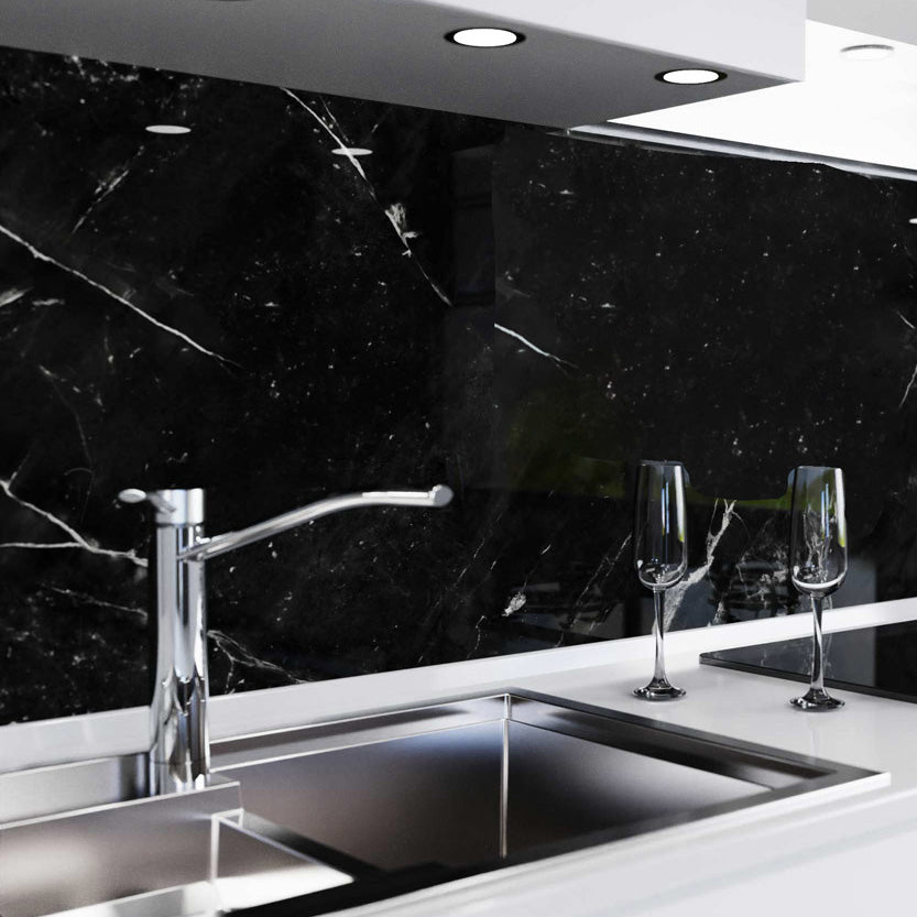 Küchenrückwand selbstklebend - Marmor schwarz