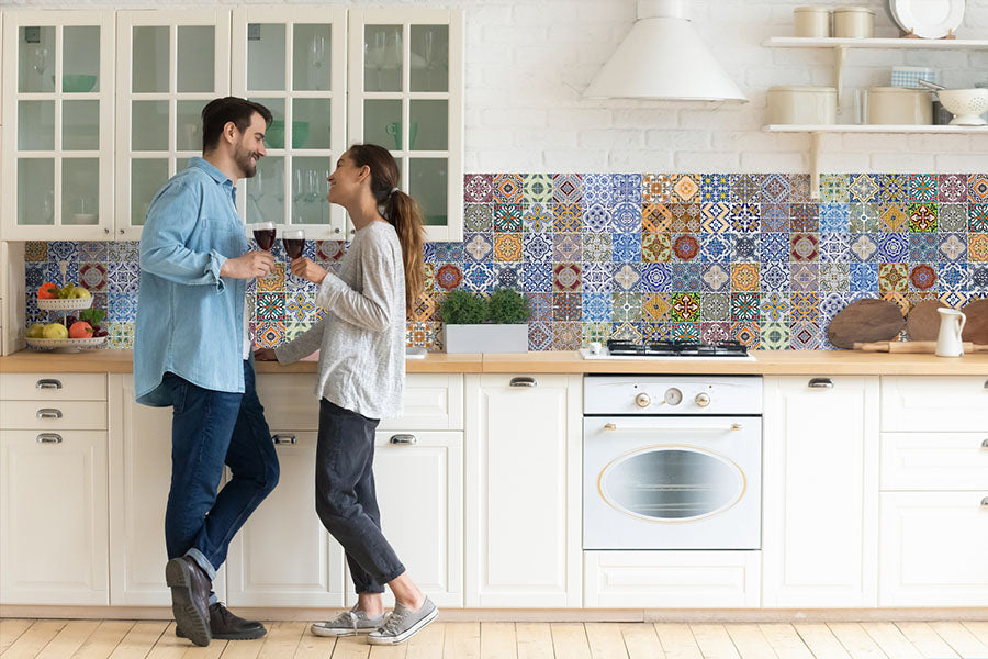 Küchenrückwand selbstklebend - Mosaikfliesen bunt