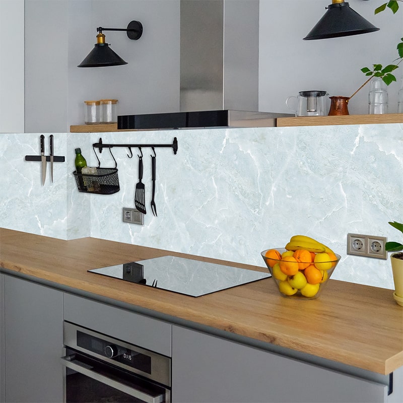 Revestimiento para cocina autoadhesivo - Azul mármol