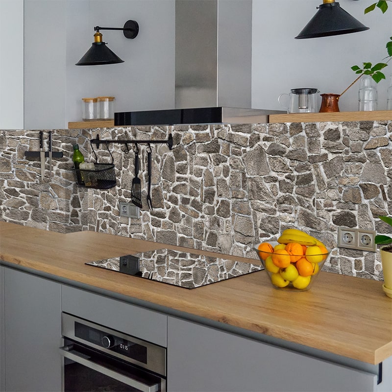 Revestimiento para cocina autoadhesivo - Muro de piedra