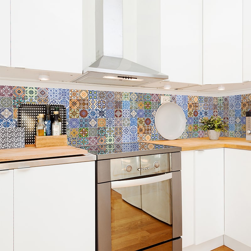 Küchenrückwand selbstklebend - Mosaikfliesen bunt