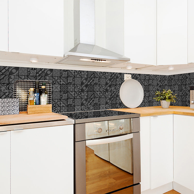 Revestimiento para cocina autoadhesivo - Mosaico azulejos oscuro