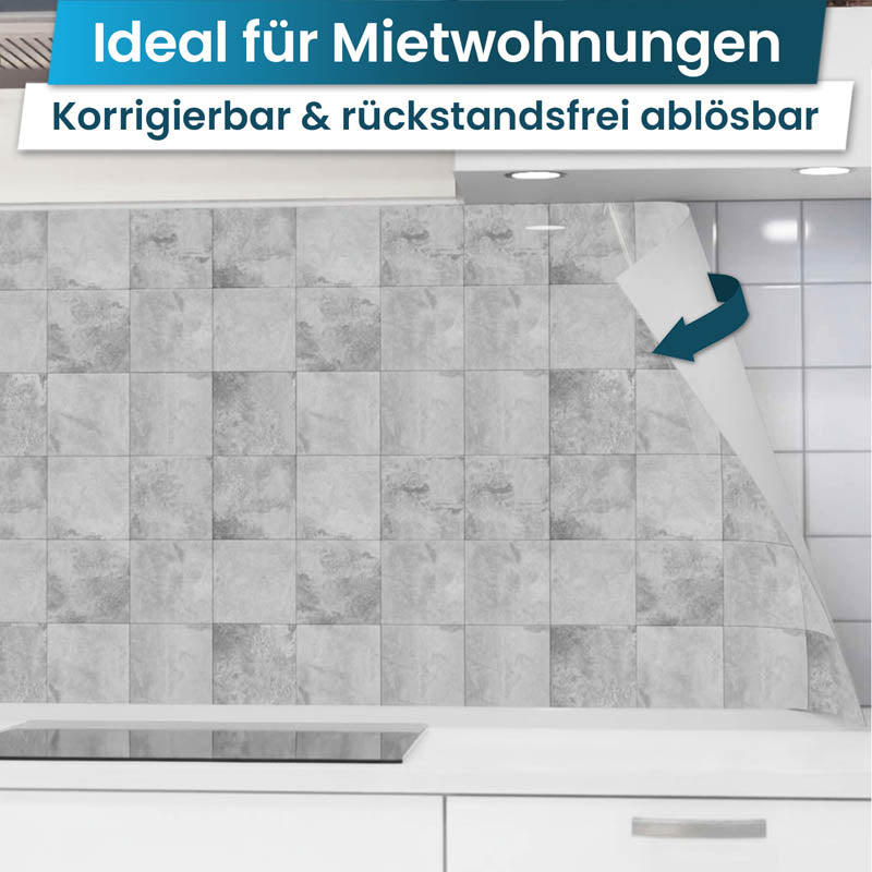 Küchenrückwand selbstklebend - Keramikfliesen grau