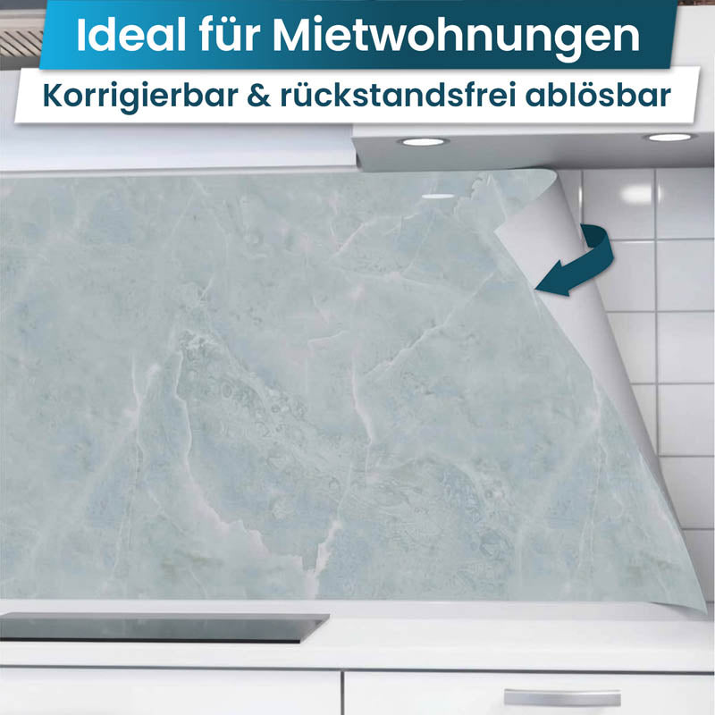 Küchenrückwand selbstklebend - Marmor blau