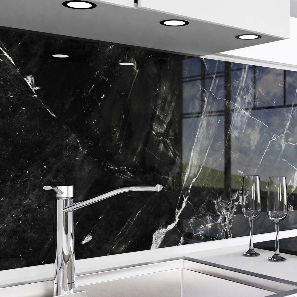 Küchenrückwand selbstklebend - Marmor schwarz