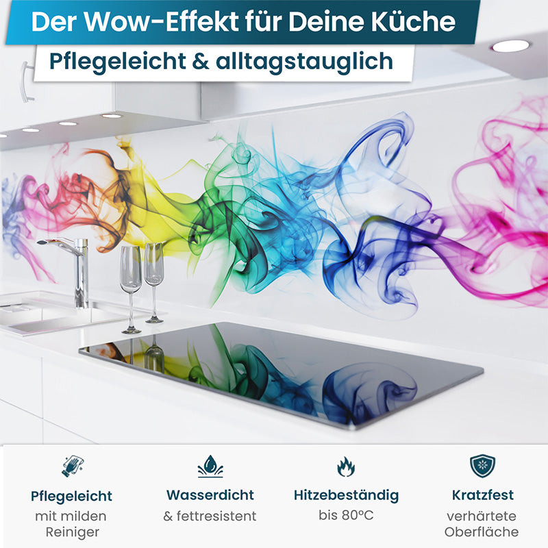 Küchenrückwand selbstklebend - Bunter Rauch