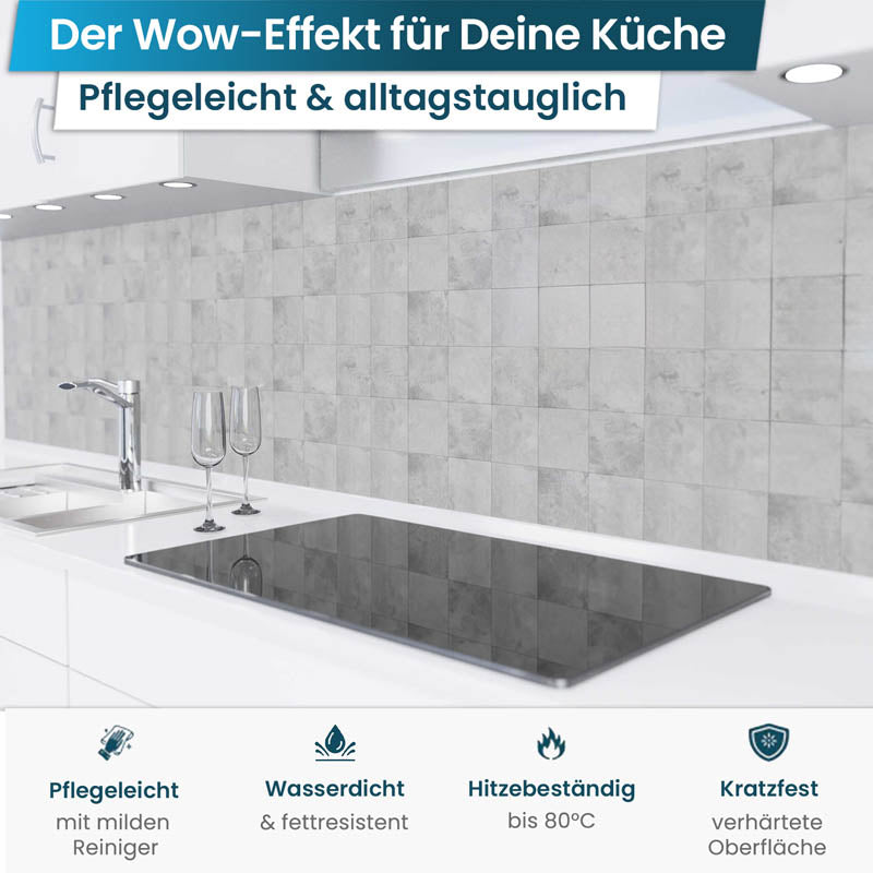 Küchenrückwand selbstklebend - Keramikfliesen grau