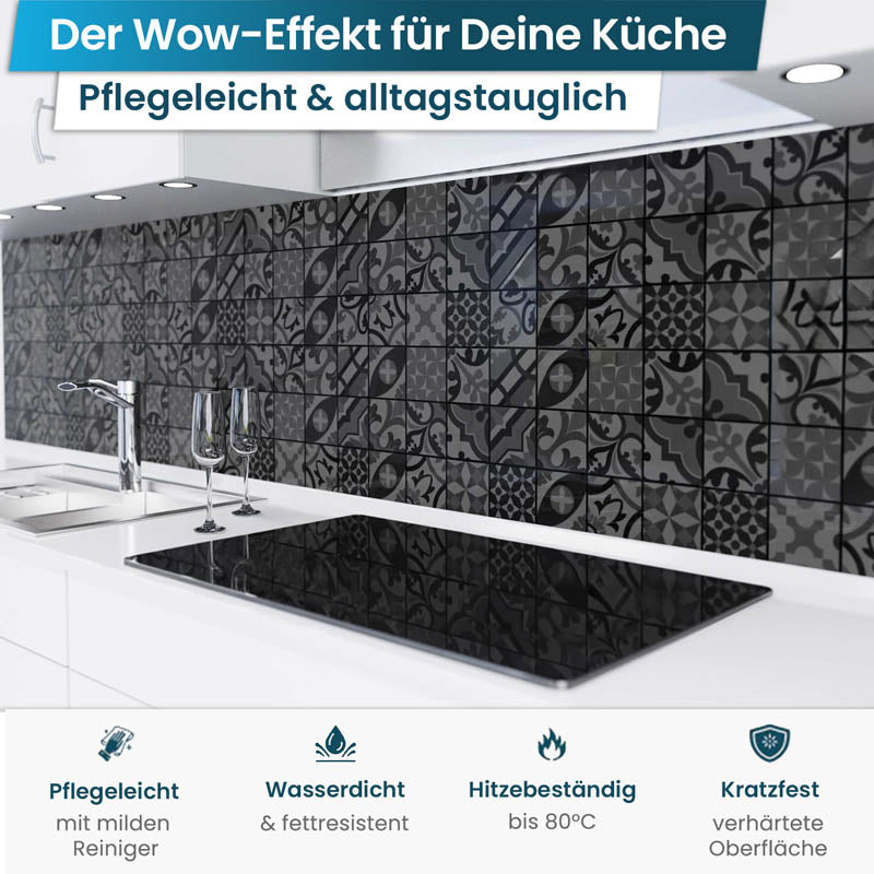 Küchenrückwand selbstklebend - Mosaikfliesen dunkel
