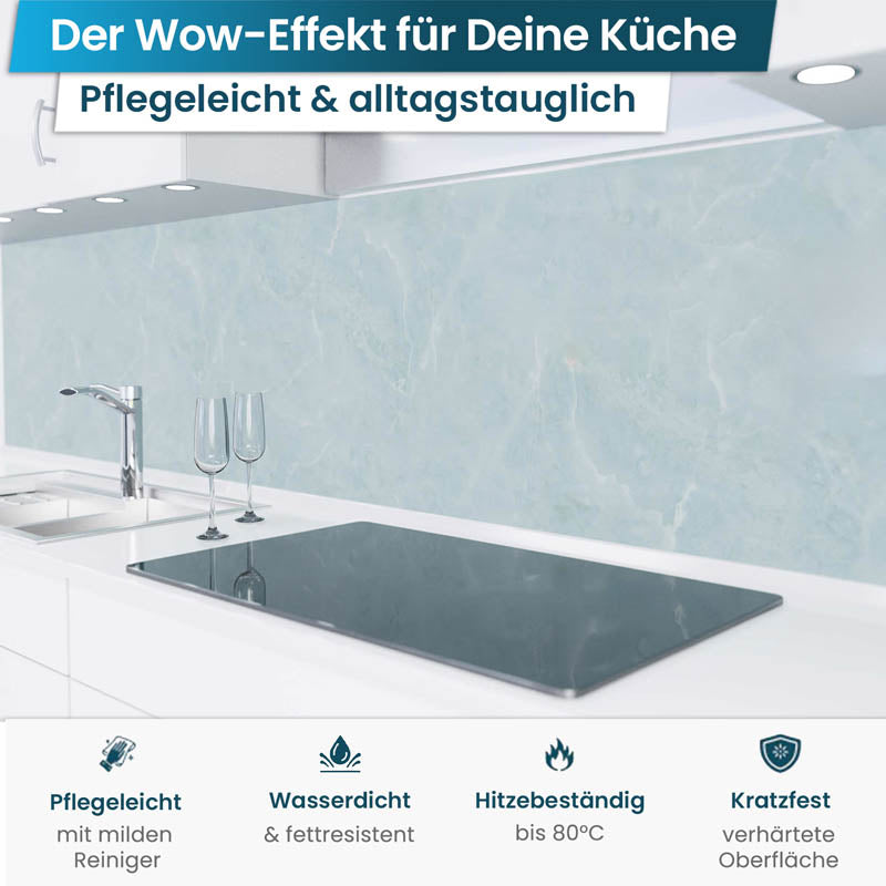 Küchenrückwand selbstklebend - Marmor blau
