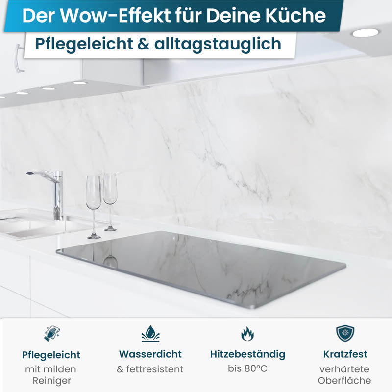 Küchenrückwand selbstklebend - Marmor weiß