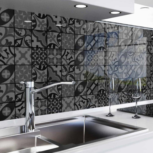 Küchenrückwand selbstklebend - Mosaikfliesen dunkel