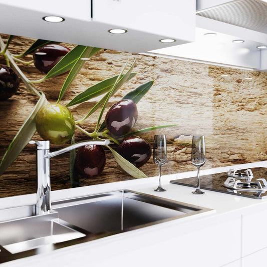 Küchenrückwand in Glasoptik - Oliven