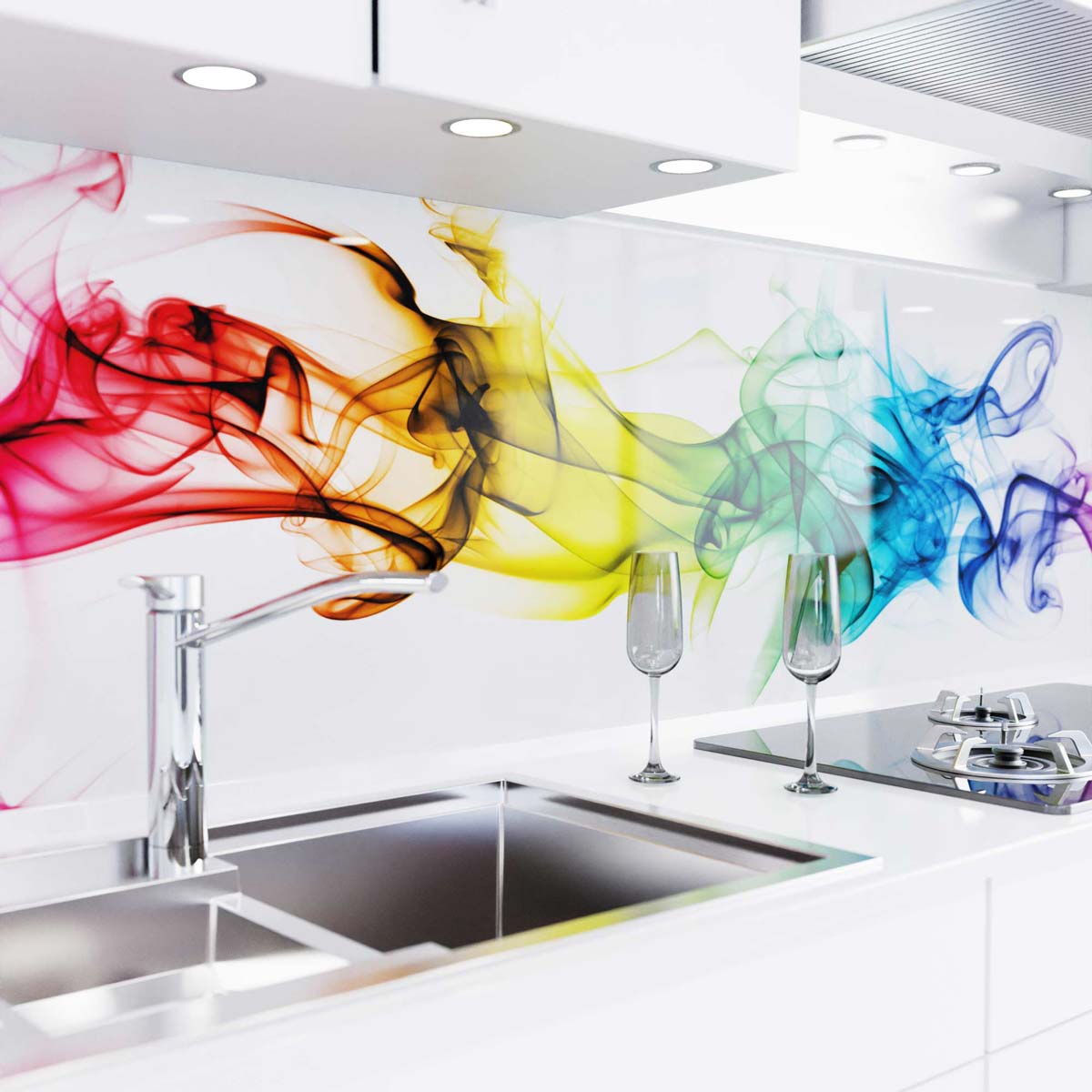 Rivestimento cucina autoadesivo - Fumo colorato