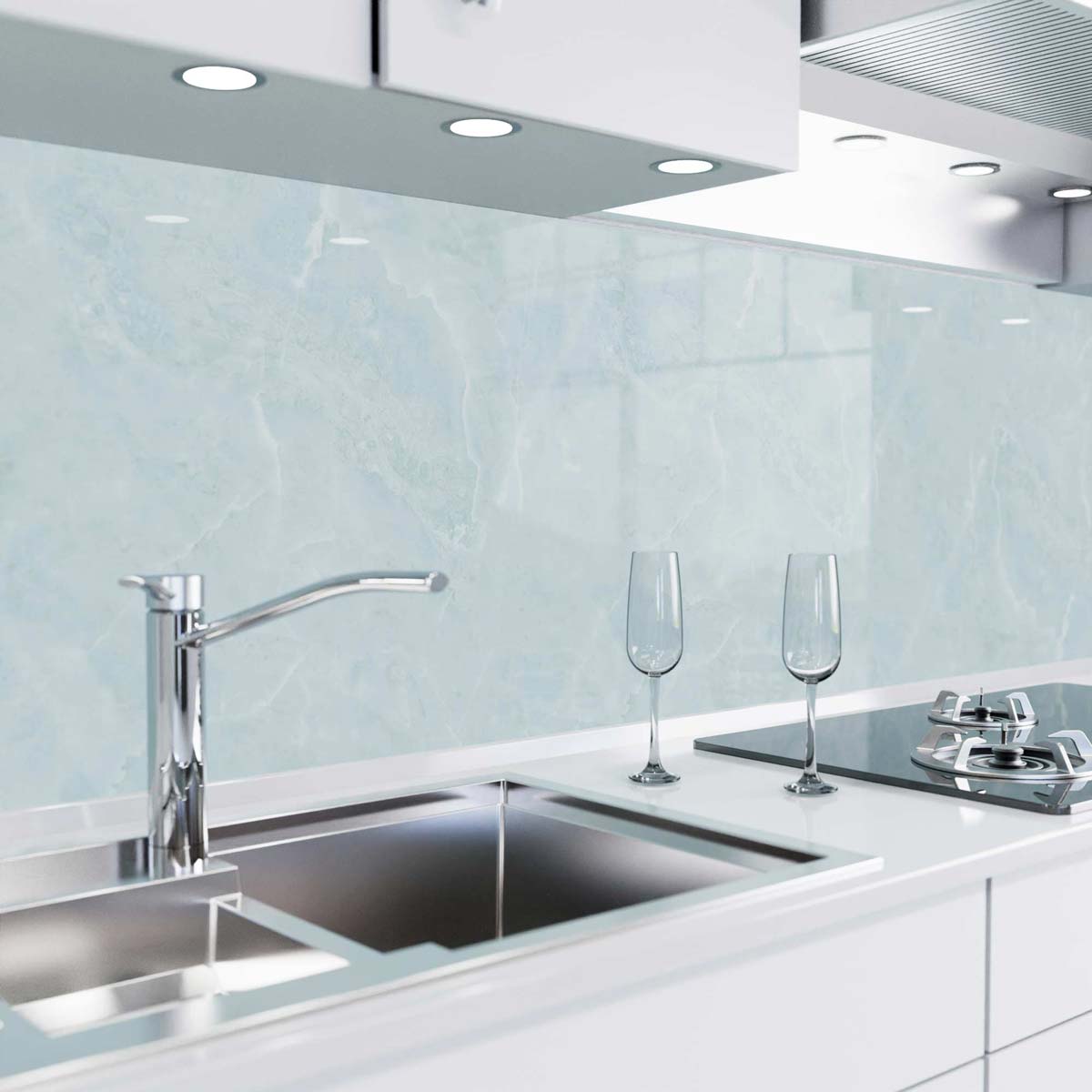 Rivestimento cucina autoadesivo - Blu marmo