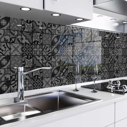 Revestimiento para cocina autoadhesivo - Mosaico azulejos oscuro