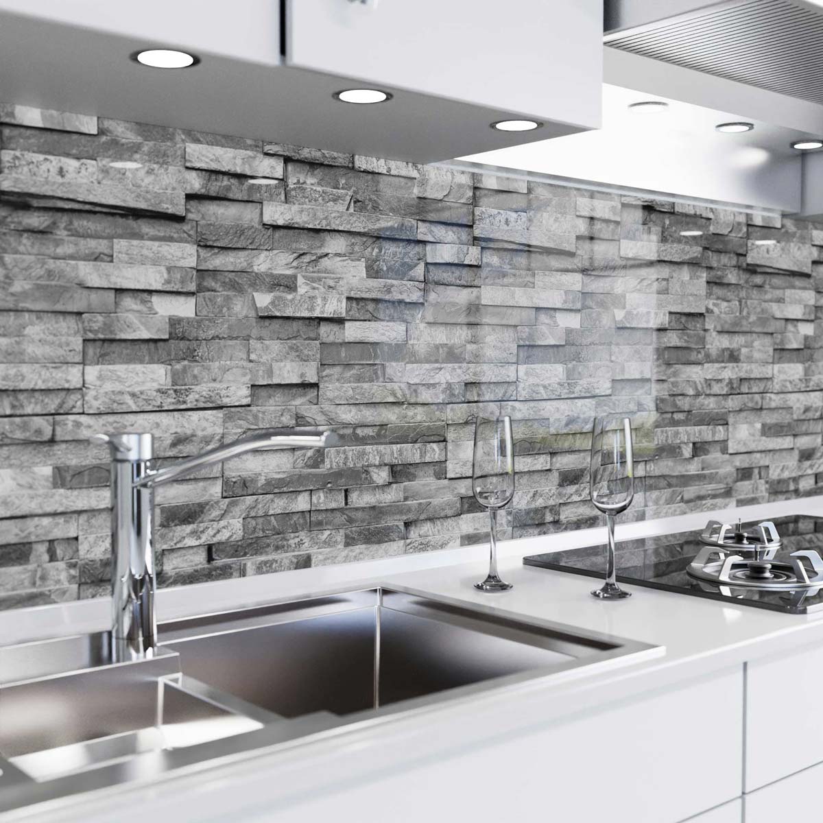 Revestimiento para cocina autoadhesivo - Muro de piedra