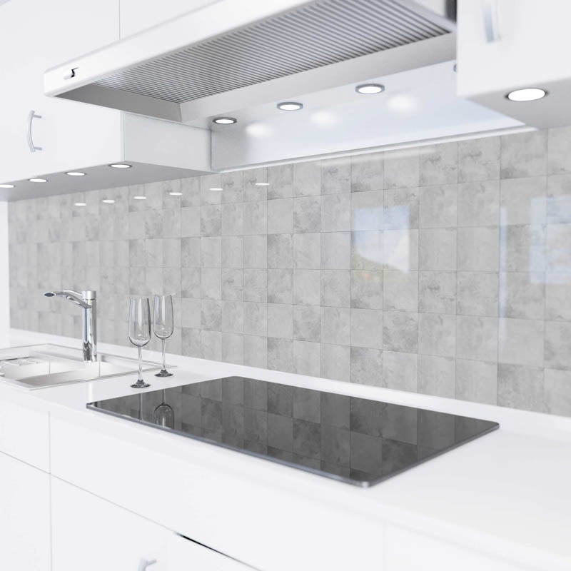 Küchenrückwand selbstklebend - Keramikfliesen grau