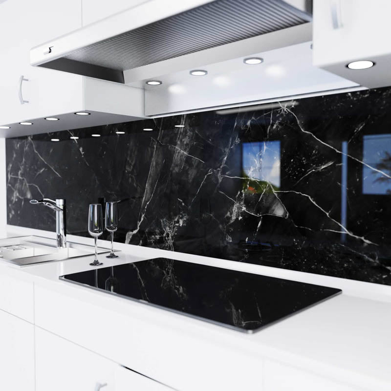 Küchenrückwand selbstklebend - Marmor schwarz