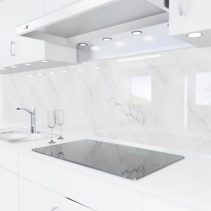 Küchenrückwand selbstklebend - Marmor weiß