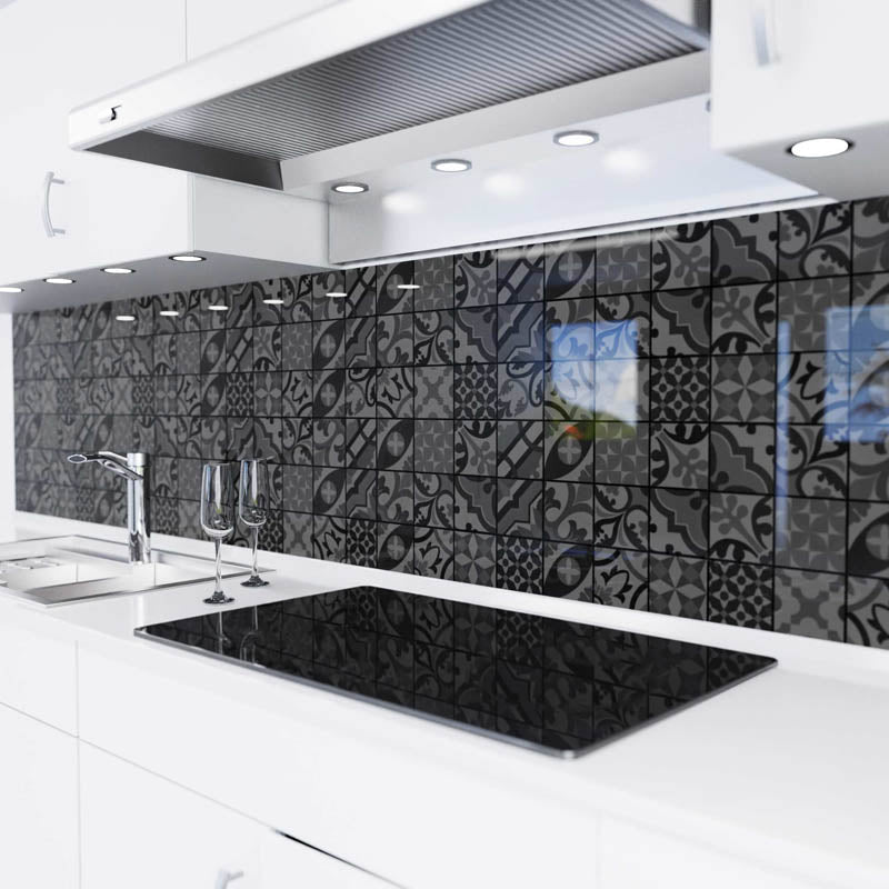 Küchenrückwand selbstklebend - Mosaikfliesen dunkel
