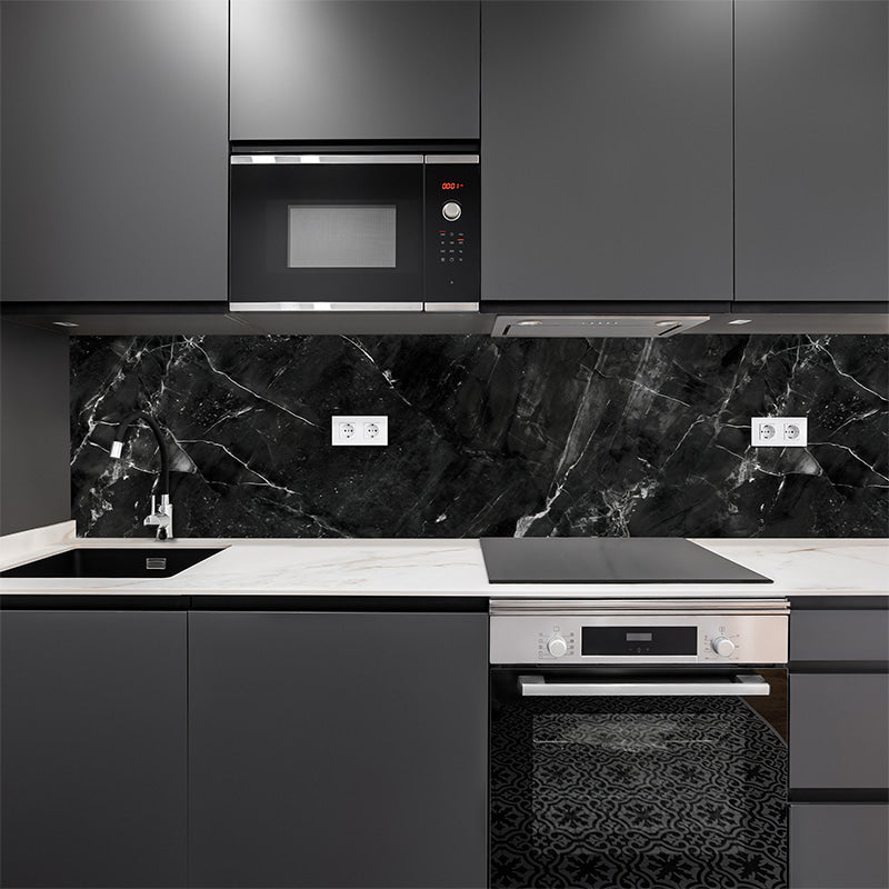 Küchenrückwand selbstklebend - Marmor schwarz