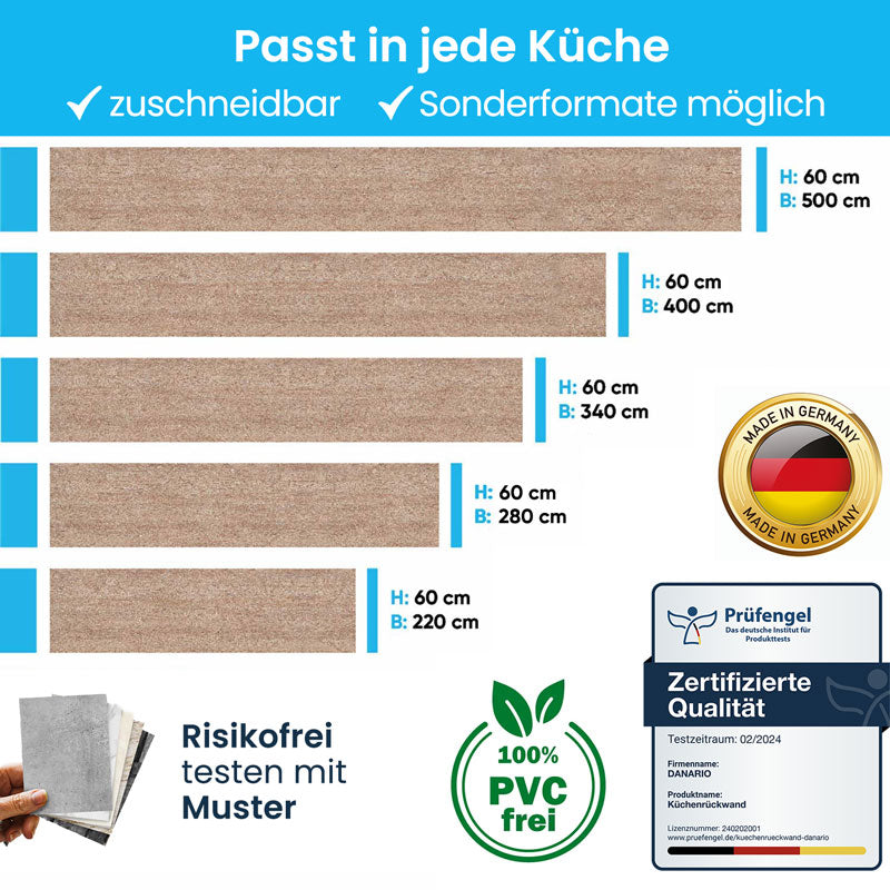 Küchenrückwand in 3D-Optik - Ahorn