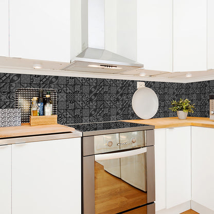 Revestimiento para cocina autoadhesivo - Mosaico azulejos oscuro