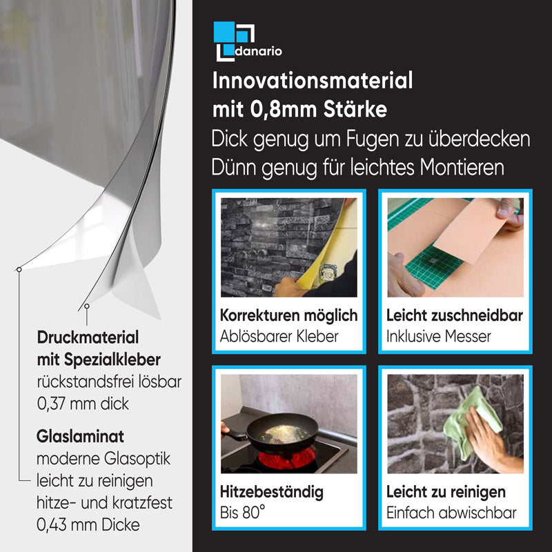 Küchenrückwand Stickerprofis SUNDOWNER - Adhésive PRO - 60cm X Au Choix - PVC 0.2mm - Multicolore - Neuf