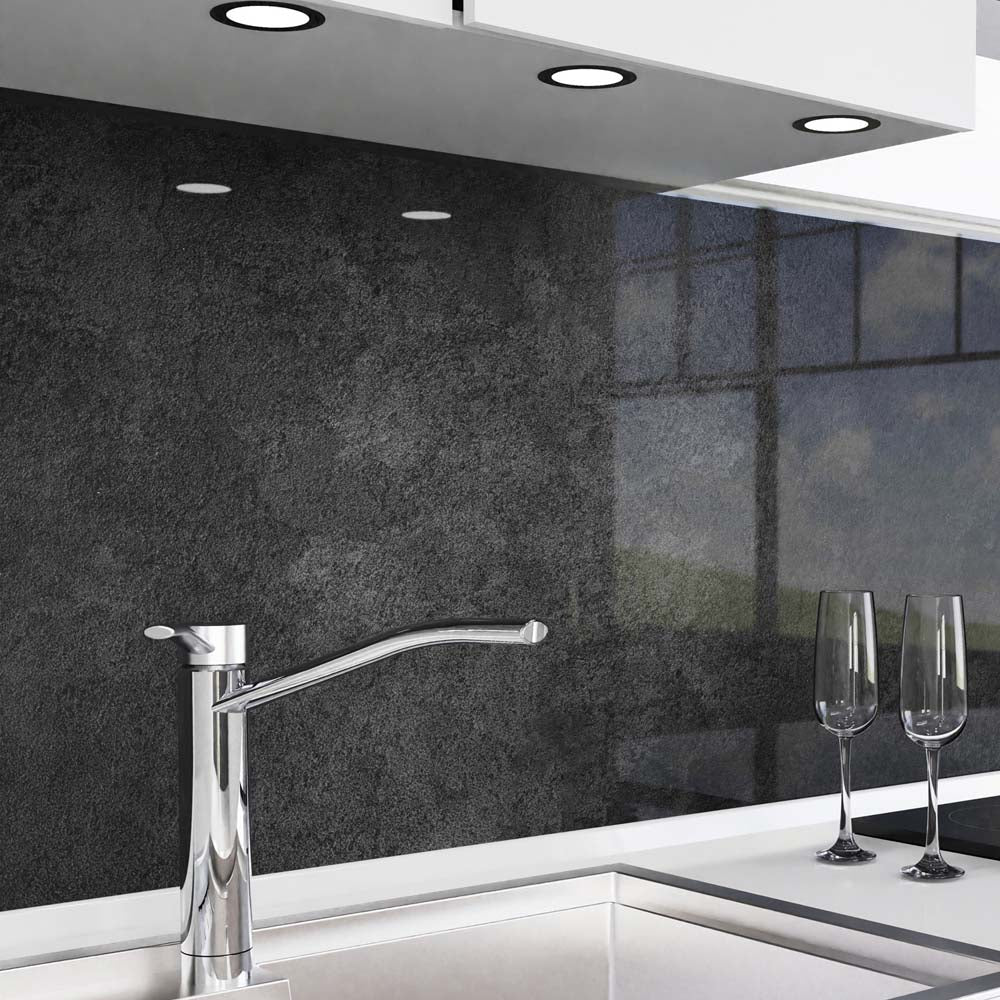 Küchenrückwand Anthrazit in Deluxe Glasoptik
