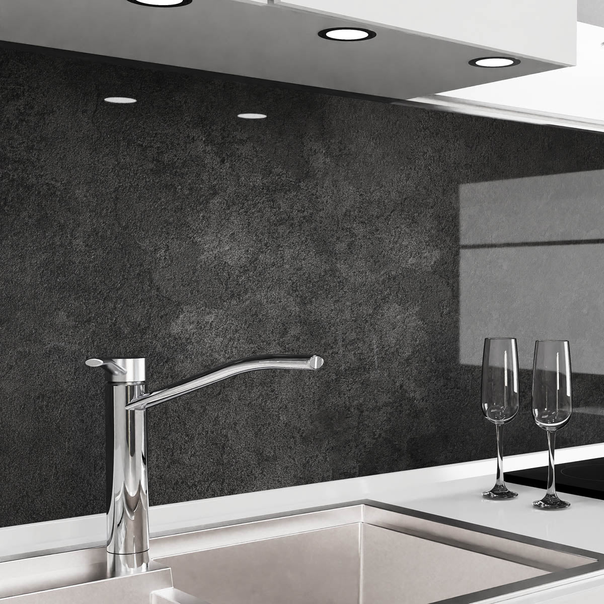 Küchenrückwand selbstklebend - Anthrazit