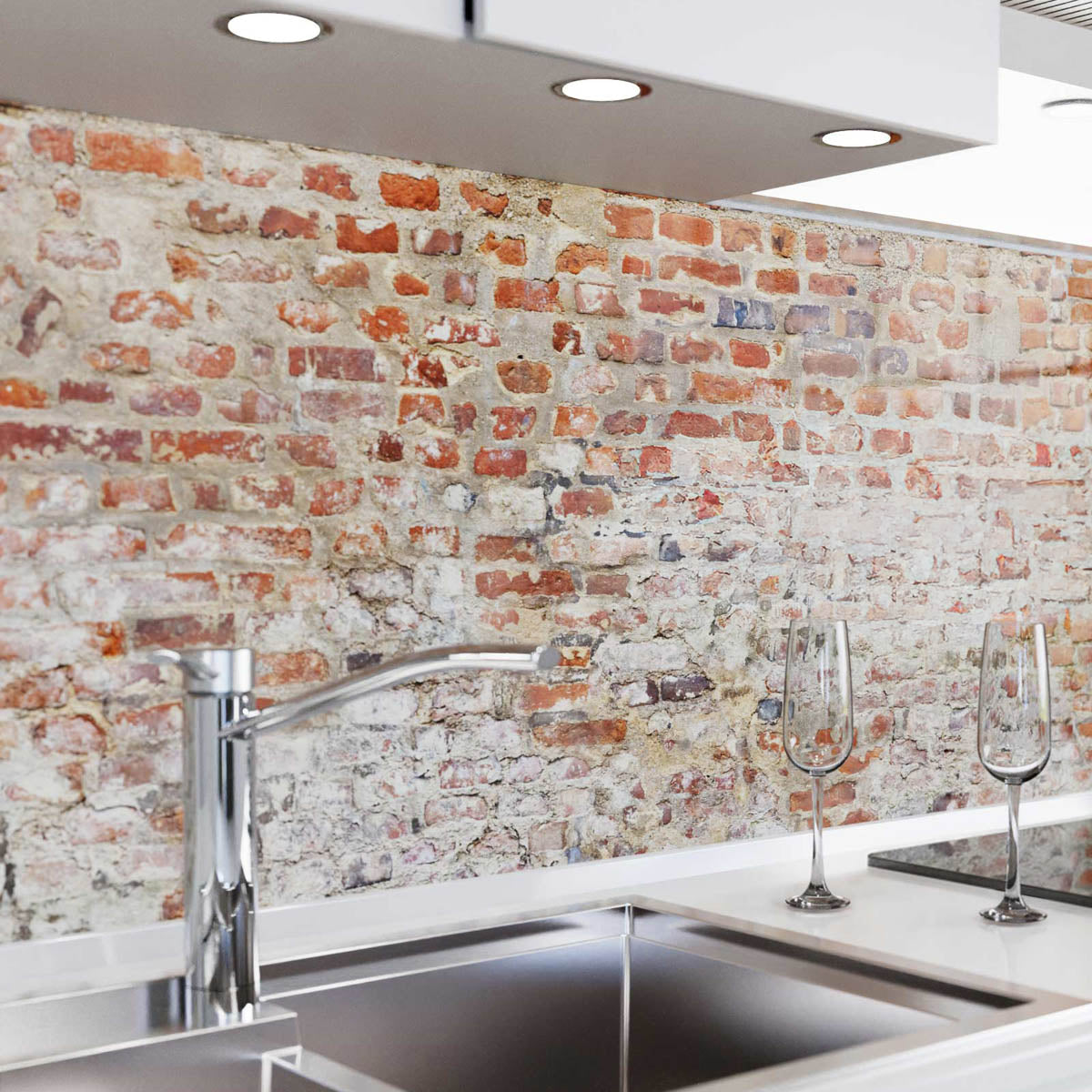 Küchenrückwand selbstklebend - Alte Ziegelmauer