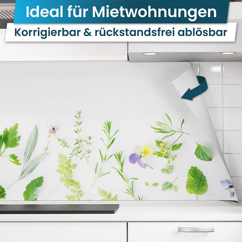 Küchenrückwand selbstklebend - Blüten & Kräuter