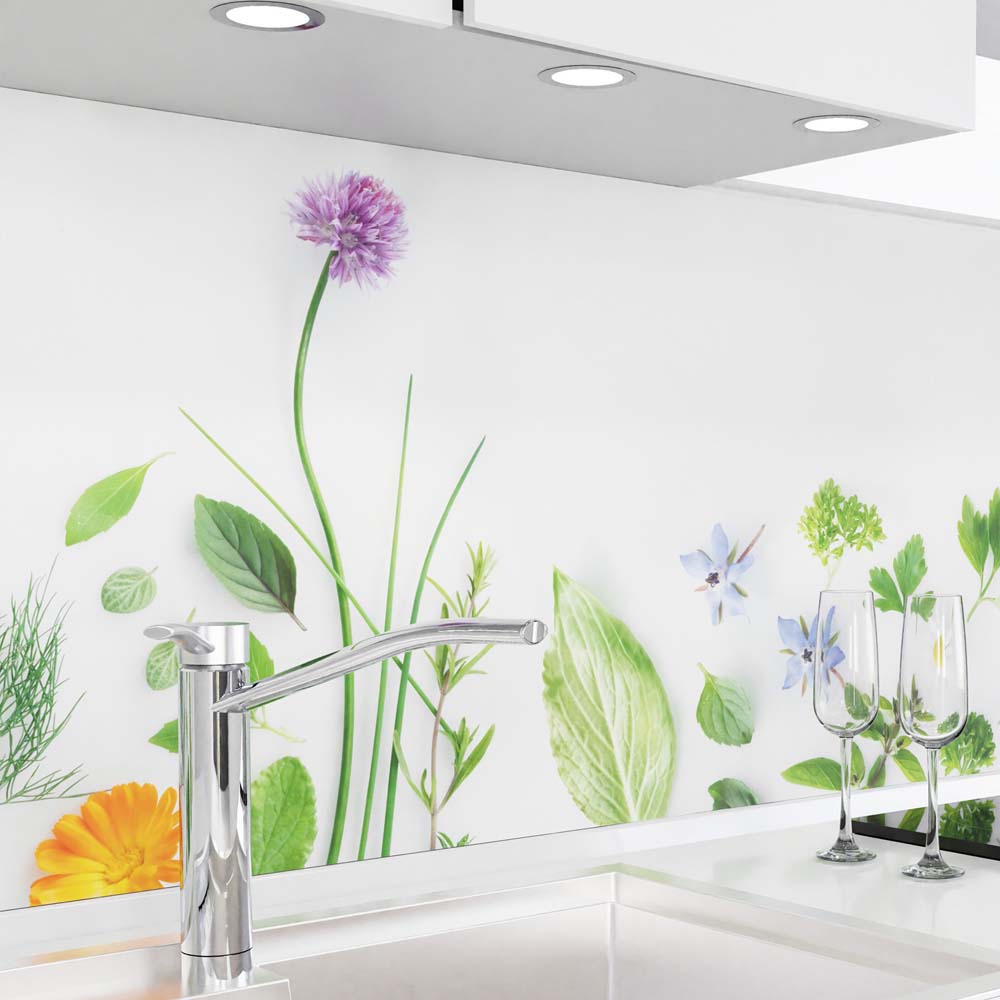 Küchenrückwand selbstklebend - Blüten & Kräuter