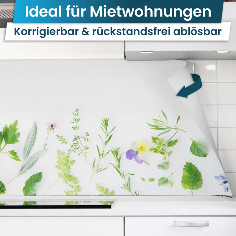 Küchenrückwand selbstklebend - Blüten & Kräuter