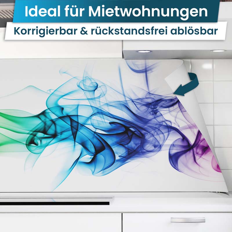 Küchenrückwand selbstklebend - Bunter Rauch