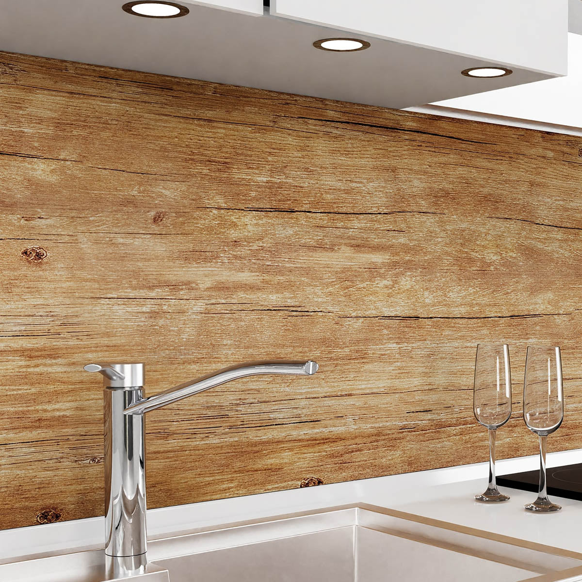 Küchenrückwand selbstklebend - Eiche