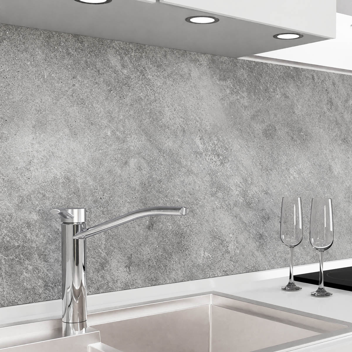 Küchenrückwand selbstklebend - Grauer Stein