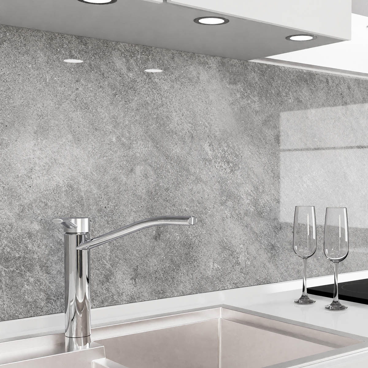 Küchenrückwand selbstklebend - Grauer Stein