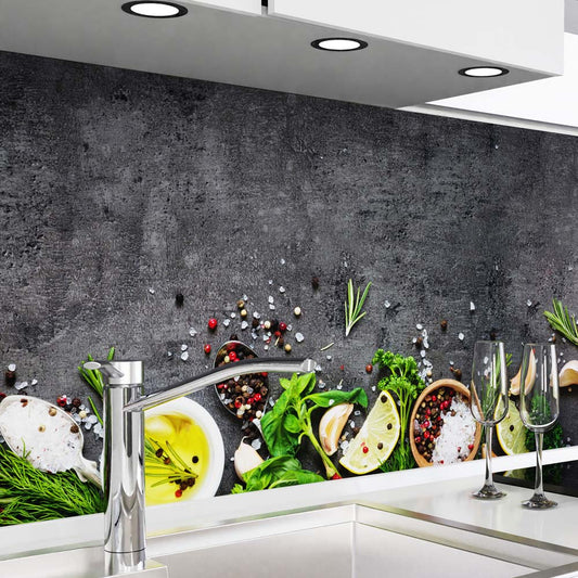 Küchenrückwand selbstklebend - Gewürztafel