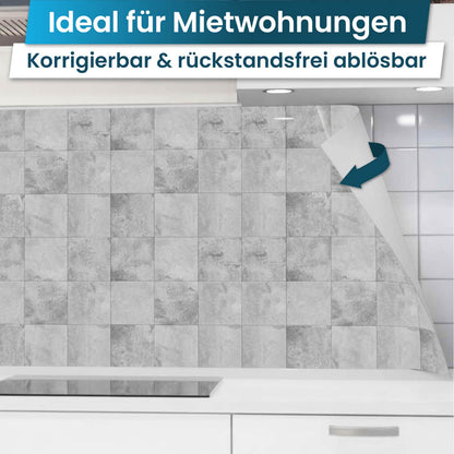 Küchenrückwand selbstklebend - Keramikfliesen grau