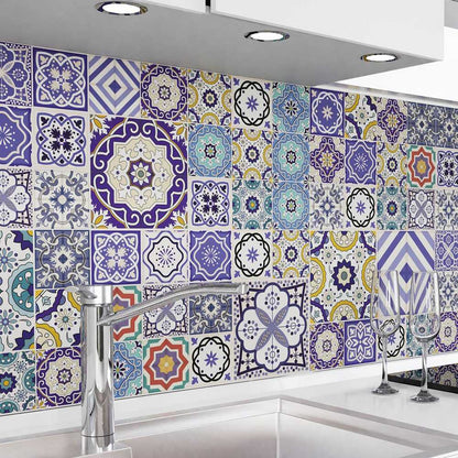 Küchenrückwand selbstklebend - Mosaikfliesen blau