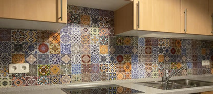 Küchenrückwand selbstklebend - Mosaikfliesen bunt