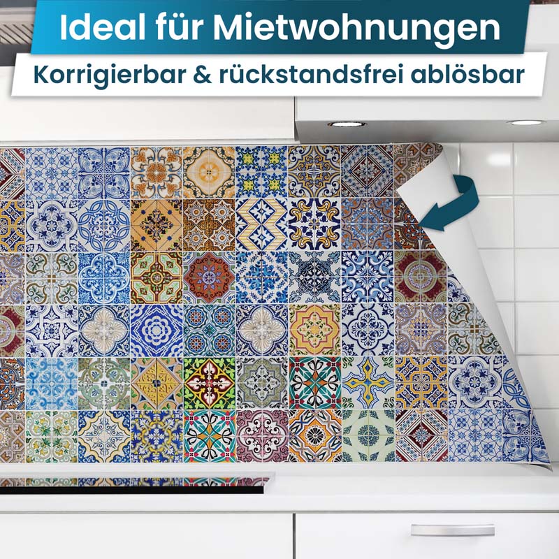 Küchenrückwand selbstklebend - Mosaikfliesen bunt