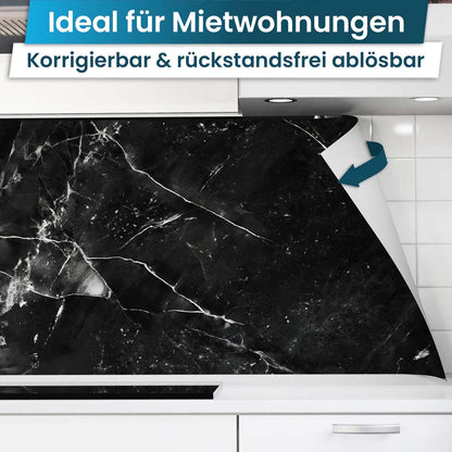 Küchenrückwand selbstklebend - Marmor schwarz