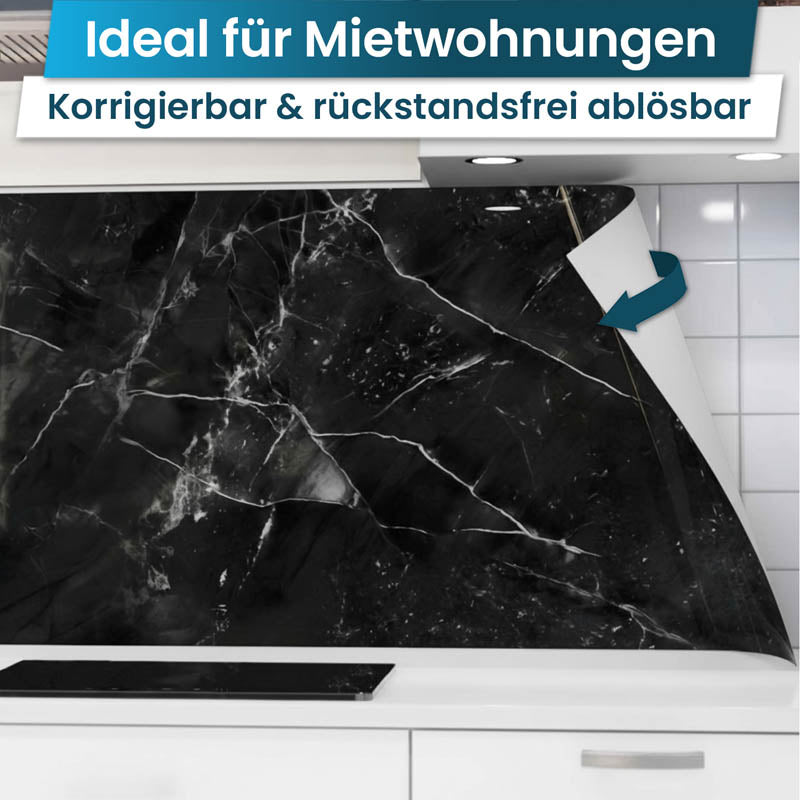 Küchenrückwand selbstklebend - Marmor schwarz