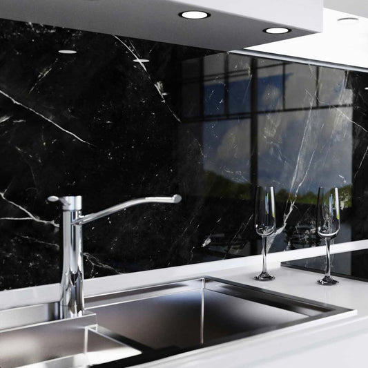 Küchenrückwand selbstklebend - Marmor schwarz