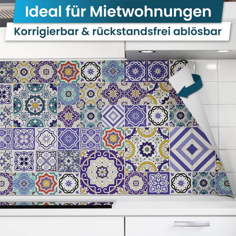 Küchenrückwand selbstklebend - Mosaikfliesen blau